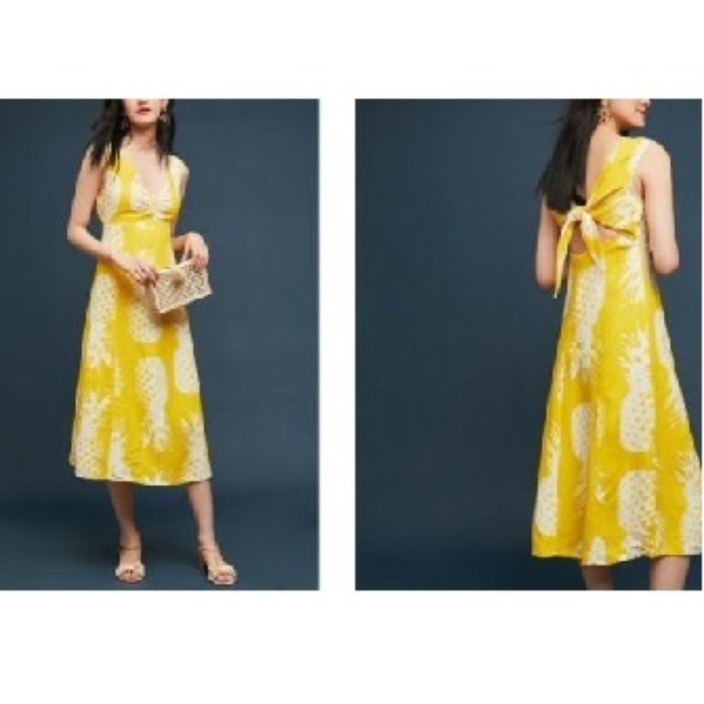 Anthropologie Pineapple Midi Dress by Maeve $148